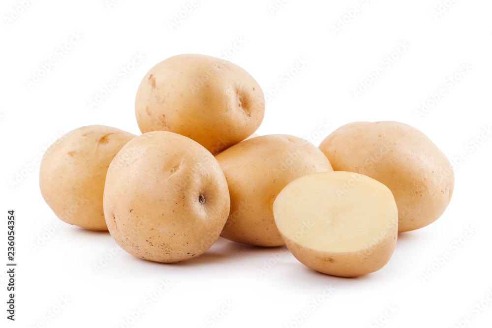 raw yellow potato isolated on white background raw yellow potato isolated on white background