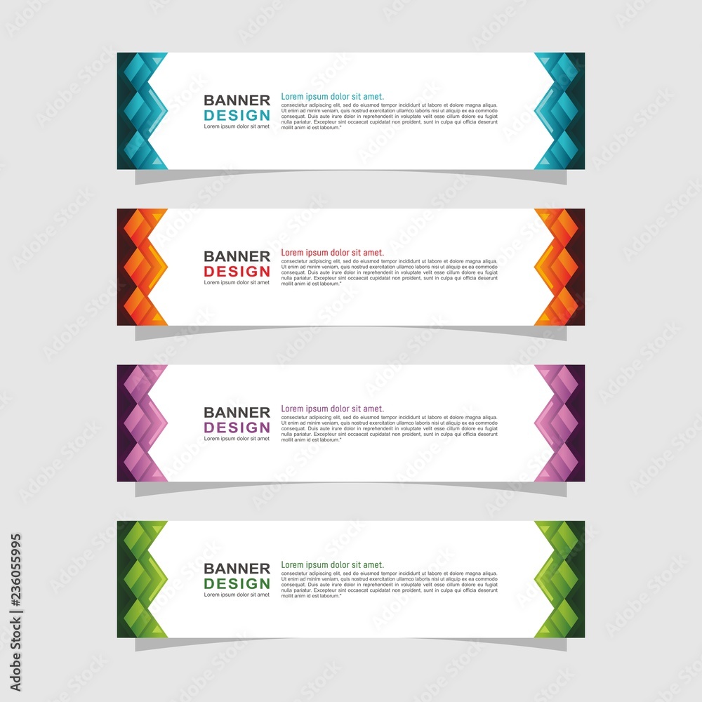 Fototapeta premium Abstract web banner design template. Web banner design collection. Header layout template, landing page Web Design Elements