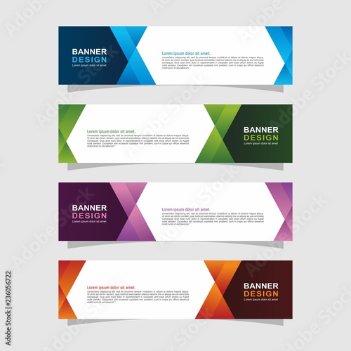 Abstract web banner design template. Web banner design collection. Header layout template, landing page Web Design Elements