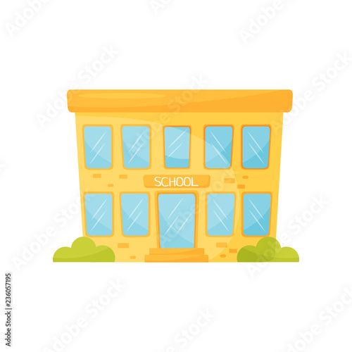 School building, school education and knowledge vector Illustration on a white background