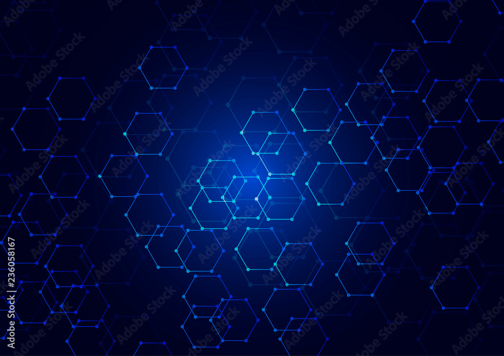 Abstract hexagonal background. Technology design. Vector illustration