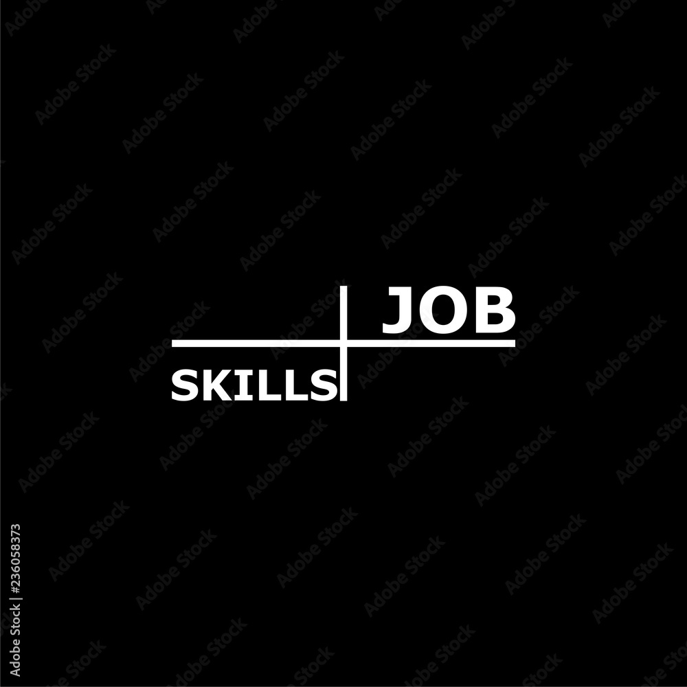 Job Skills sign or logo on dark background
