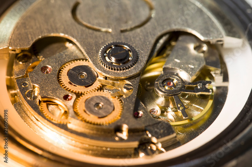 Wallpaper Mural Mechanical clock mechanism close up Torontodigital.ca