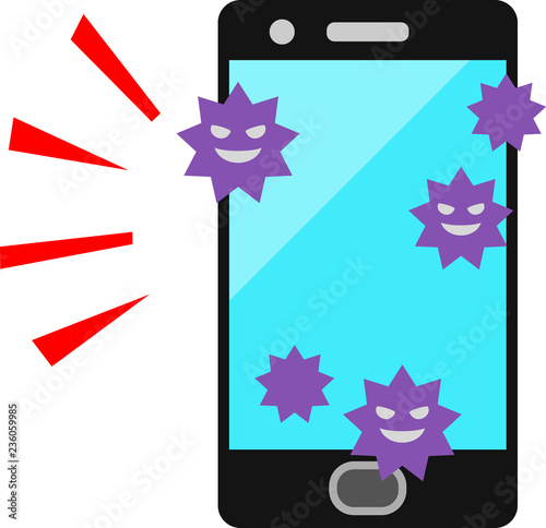 雑菌が付いたスマートフォン