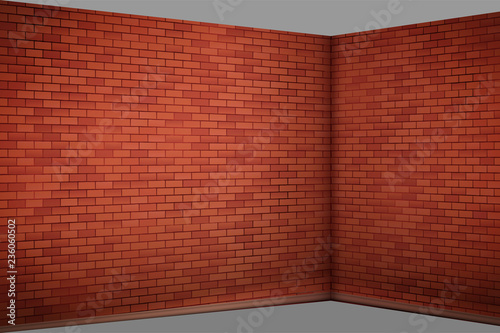 Red brick wall room