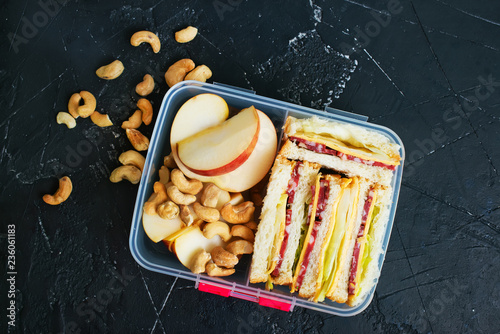 Quadro su tela food in lunch box