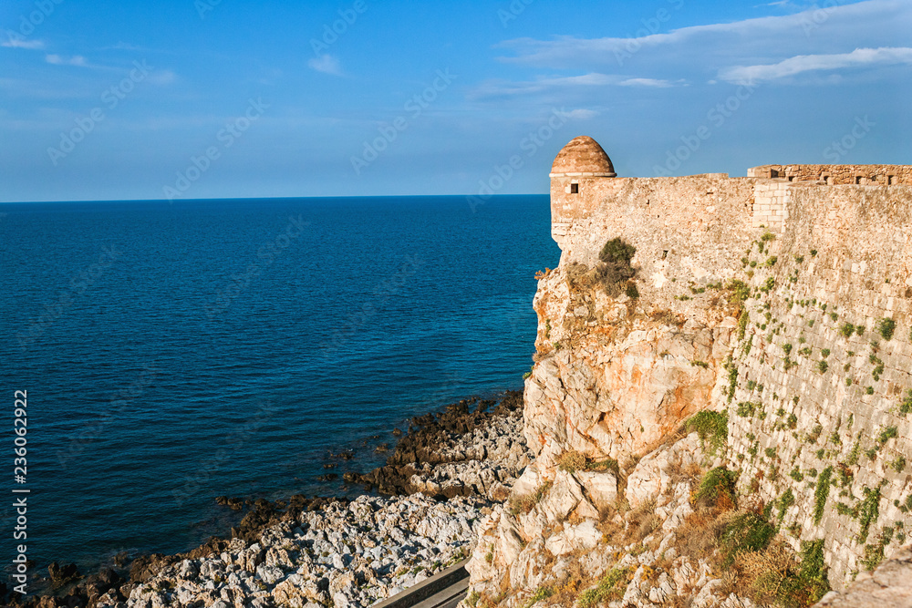 Fortress Fortezza and view of the sea. Crete, Greece