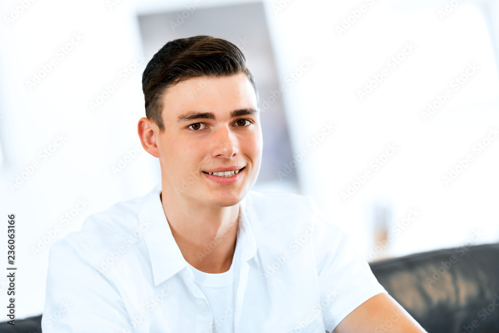 Portrait of a smart young man indoors Portrait of a smart young man indoors