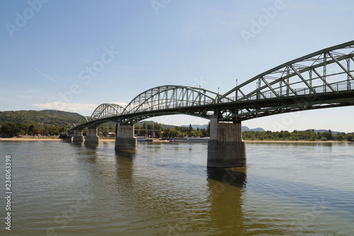 Maria Valeria Bridge on the Danube in Sturovo and Esztergom on the border between Slovakia and Hungary. photo