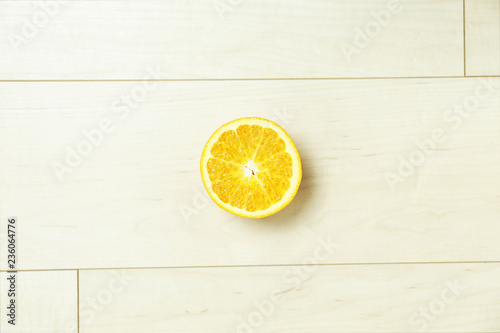 orange on wood table