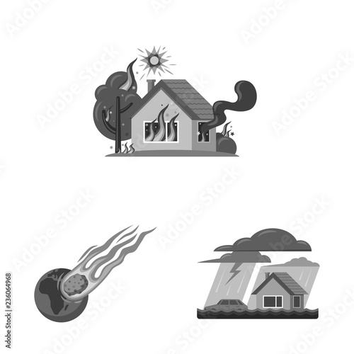 Vector illustration of natural and disaster icon. Collection of natural and risk stock symbol for web.