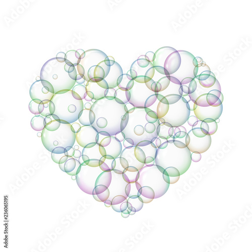 Bubbles soap in the form of hearts.
