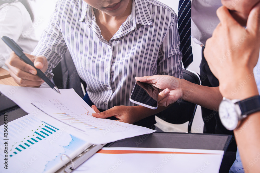 custom made wallpaper toronto digitalDiscussing plan and idea to improvement strategy, businessmen brainstorming for strategy of business investment,businessmen review chart and document of investment information