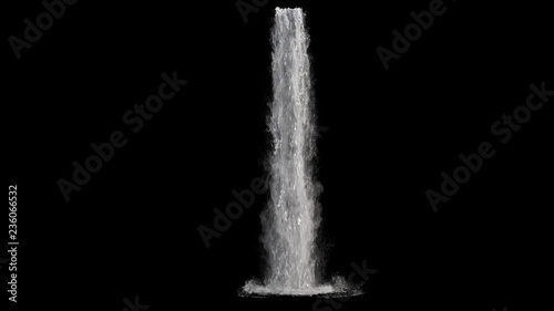waterfall texture seamless loop, 4k, isolated on black with alpha and separate foam layer