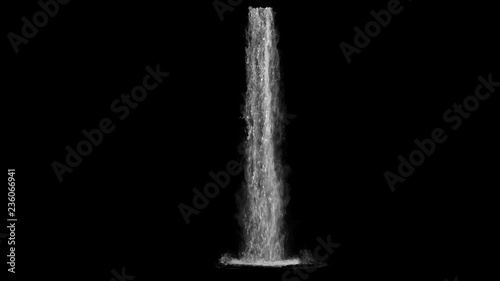 waterfall texture seamless loop, 4k, isolated on black with alpha and separate foam layer