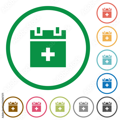 Add new schedule item flat icons with outlines