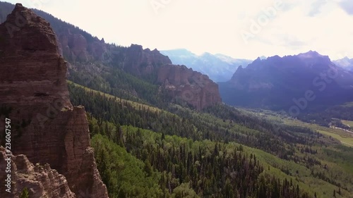 Flying above the silver jack mountains of Colorado photo