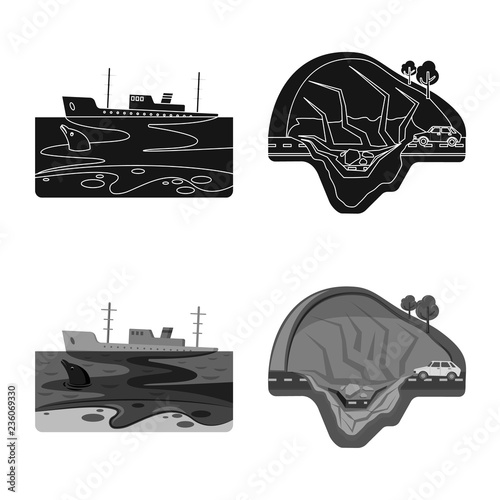 Vector illustration of natural and disaster icon. Set of natural and risk vector icon for stock.