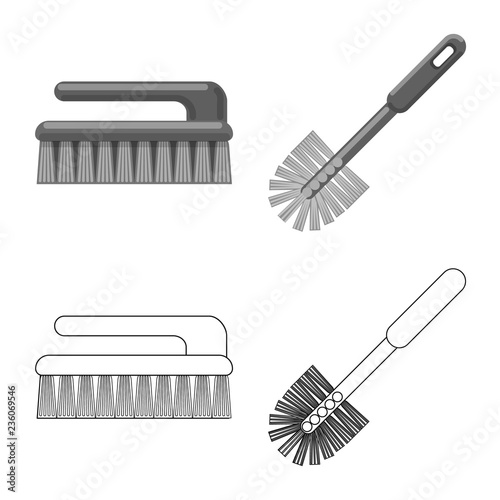 Vector illustration of cleaning and service logo. Collection of cleaning and household stock vector illustration.