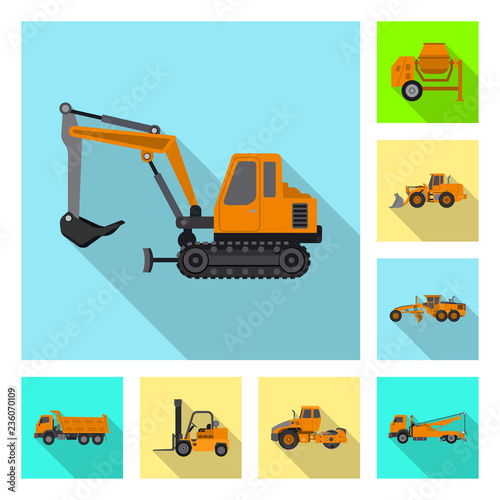 Isolated object of build and construction symbol. Set of build and machinery vector icon for stock.