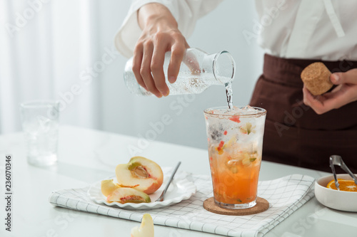 Peach bubble water