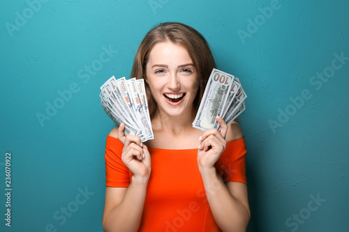 Happy young woman with a lo...