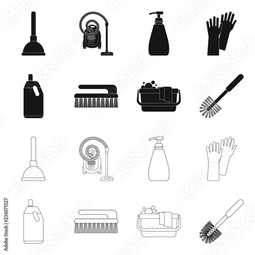 Isolated object of cleaning and service symbol. Set of cleaning and household vector icon for stock.