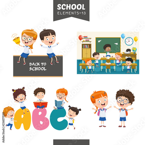 Vector Illustration Of Education Elements