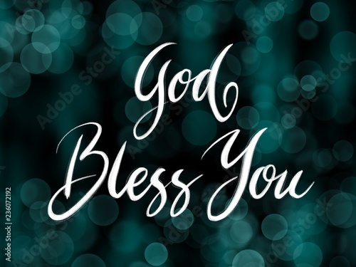 God bless you handwriting calligraphy. Good use for logotype, symbol, cover label, product, brand, poster title or any graphic design you want. Easy to use or change color
 