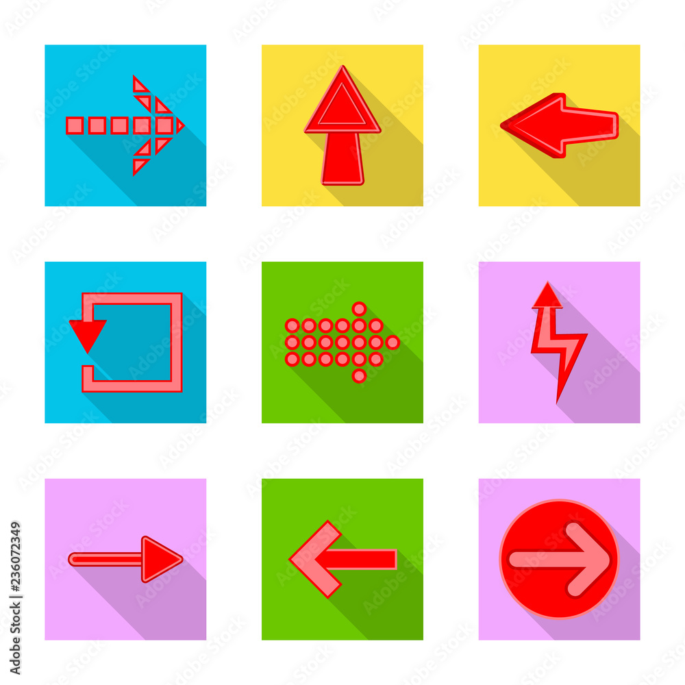 Isolated object of element and arrow icon. Set of element and direction stock symbol for web. - obrazy, fototapety, plakaty 