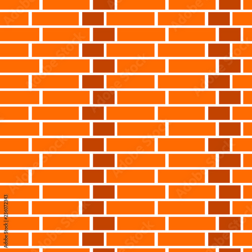 Orange brick wall background. Seamless vector pattern. Brickwork & masonry texture.