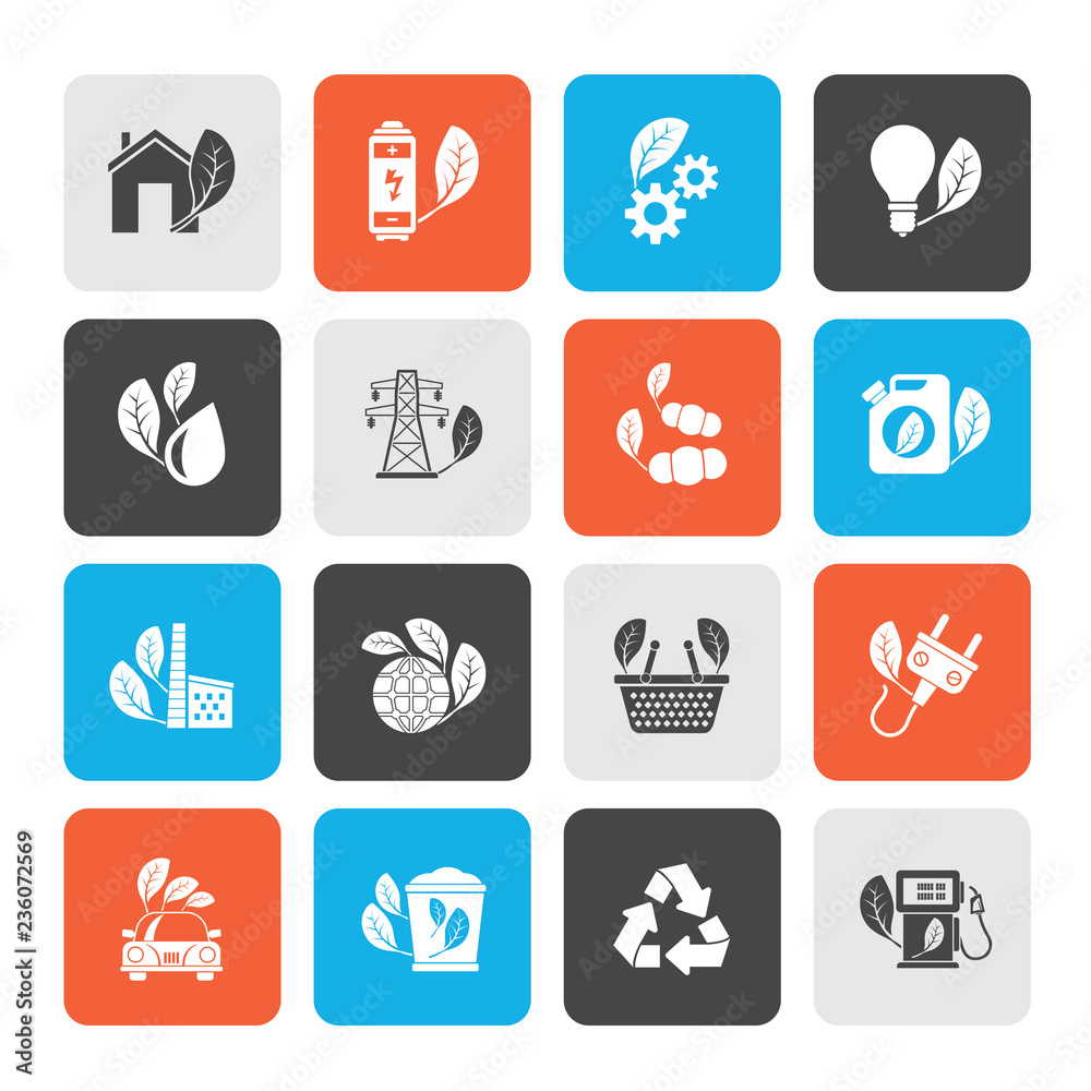 Green, Ecology and environment icons - vector icon set Green, Ecology and environment icons - vector icon set
