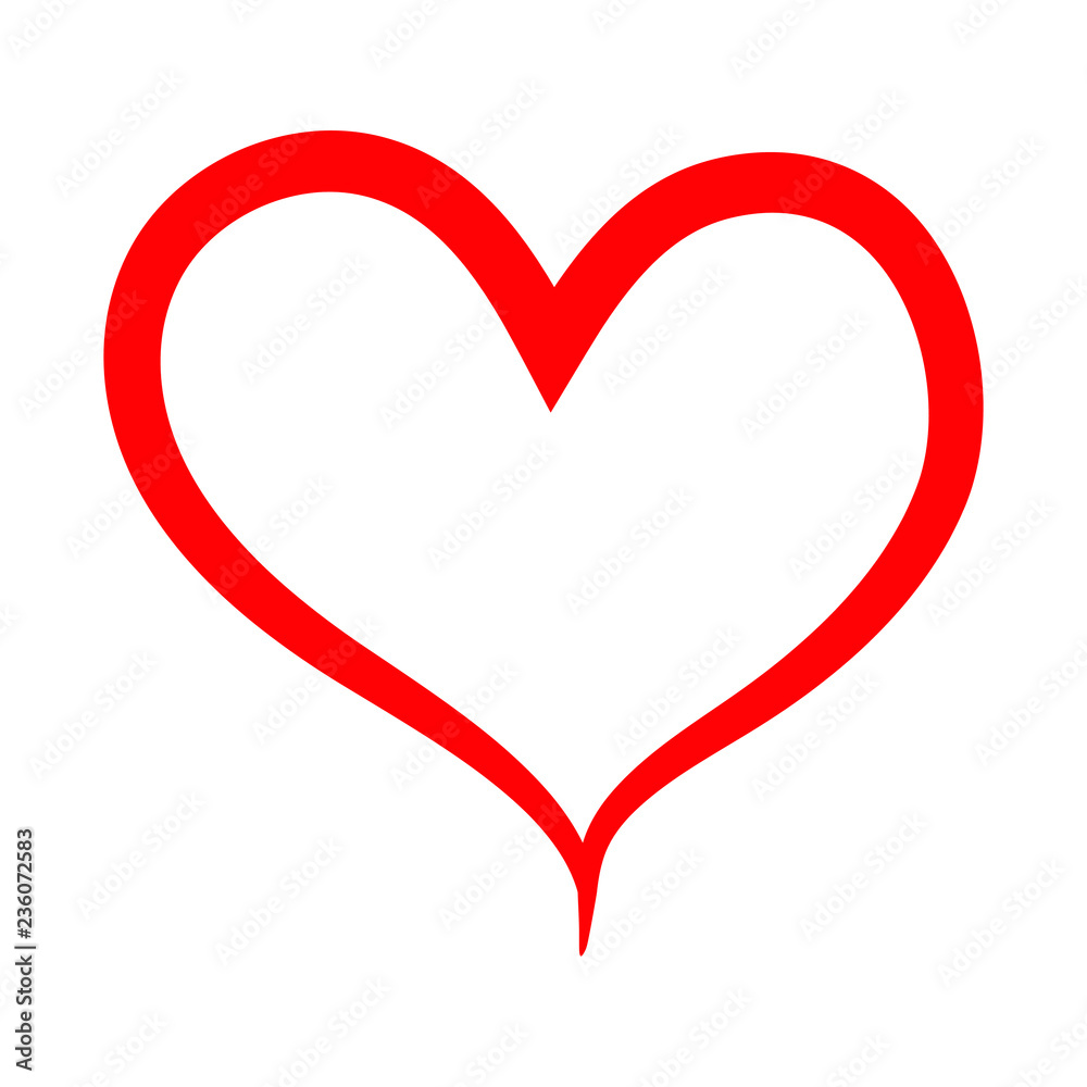 Hand drawn heart vector icon