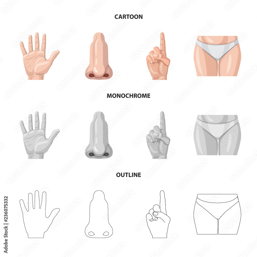 Fototapeta premium Isolated object of human and part sign. Collection of human and woman stock symbol for web.