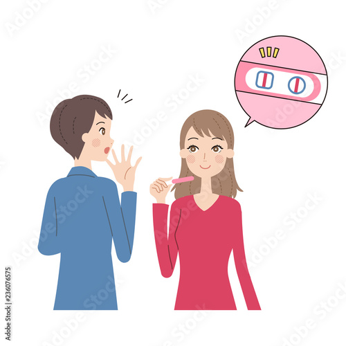 妊娠の報告をする女性