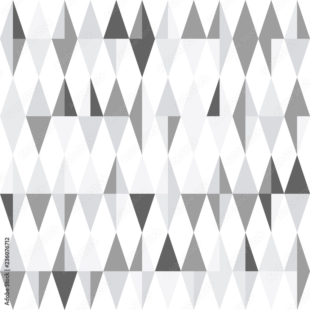 Fototapeta premium White triangle tiles seamless pattern, vector background.