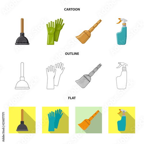 Isolated object of cleaning and service logo. Set of cleaning and household stock symbol for web.