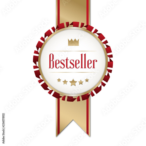 Bestseller Auszeichnung in gold und rot
