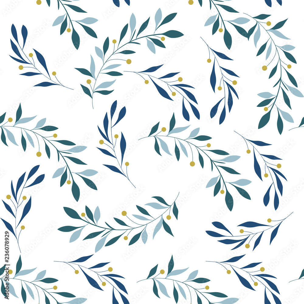 Floral bouquet vector pattern with small flowers and leaves Floral bouquet vector pattern with small flowers and leaves