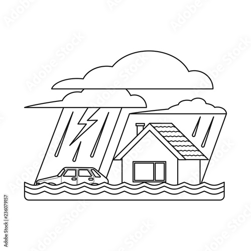 Vector design of natural and disaster sign. Collection of natural and risk stock vector illustration.