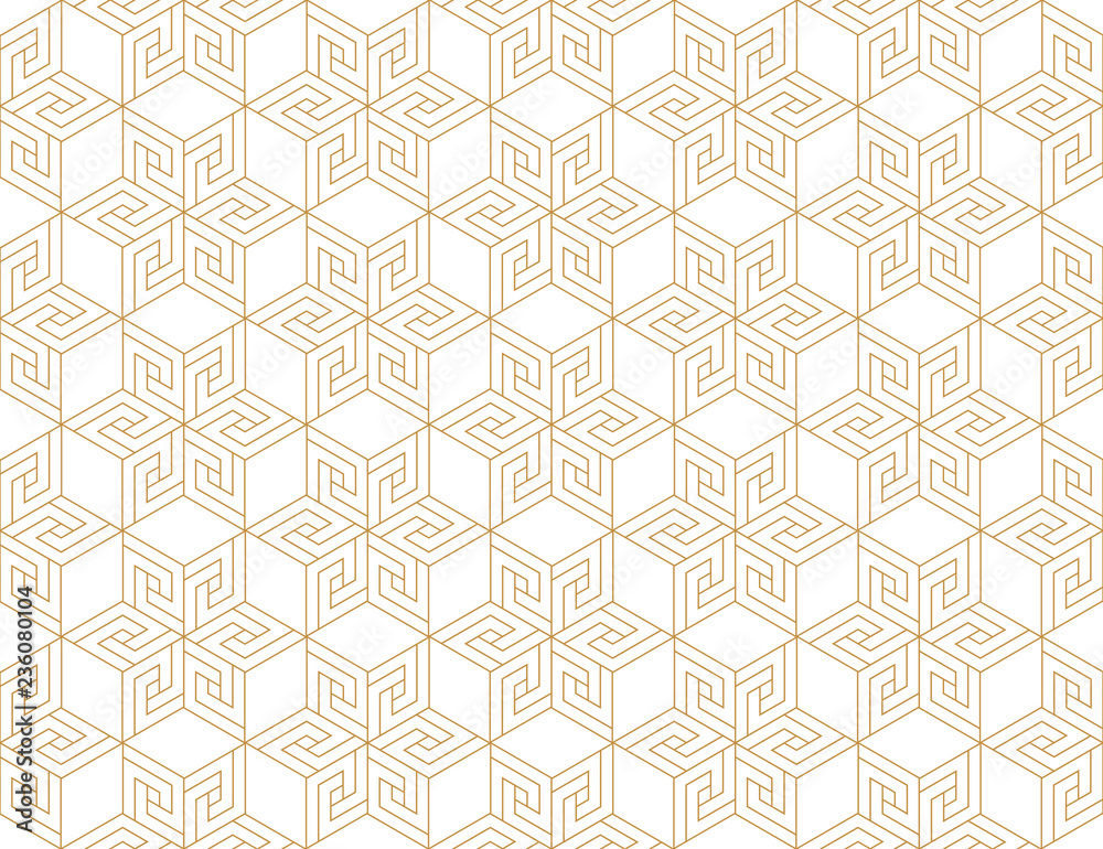 Abstract geometric pattern. A seamless vector background. White and gold ornament. Graphic modern pattern. Simple lattice graphic design Abstract geometric pattern. A seamless vector background. White and gold ornament. Graphic modern pattern. Simple lattice graphic design