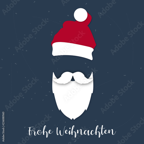 Weihnachtsmann weißer Bart - Frohe Weihnachten