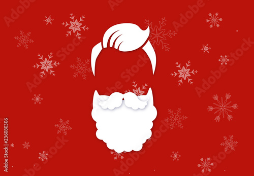 moderner Weihnachtsmann mit Frisur Schneeflocken Hintergrund