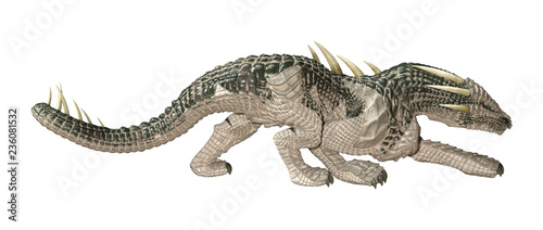 3D Rendering Fairy Tale Dragon on White