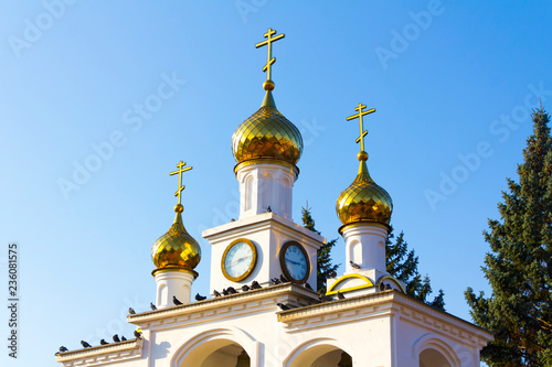 Obraz na płótnie Orthodox belfry in the Central square of Togliatti w salonie