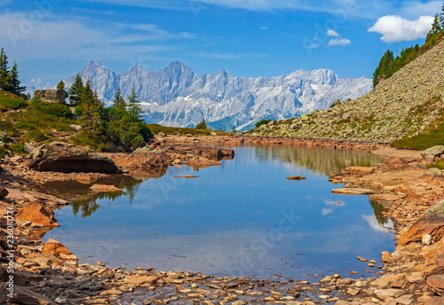 Spiegelsee, Reiteralm mit Blick auf Dachstein photo