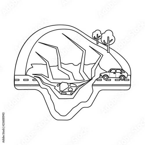 Isolated object of natural and disaster icon. Set of natural and risk stock symbol for web.
