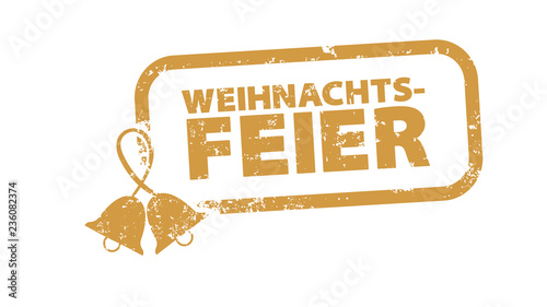Stempel - Weihnachtsfeier - goldene Glocke