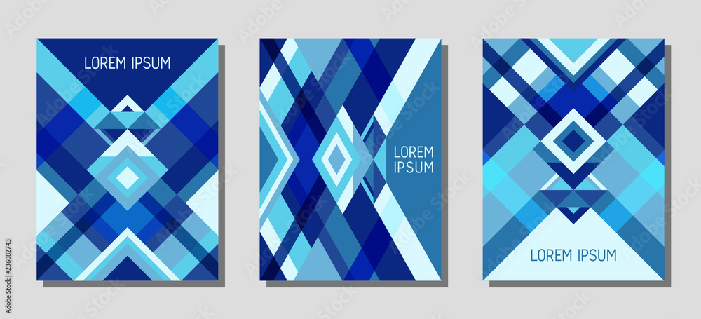 Cover page layout vector template geometric design with triangles and stripes pattern. Cover page layout vector template geometric design with triangles and stripes pattern.