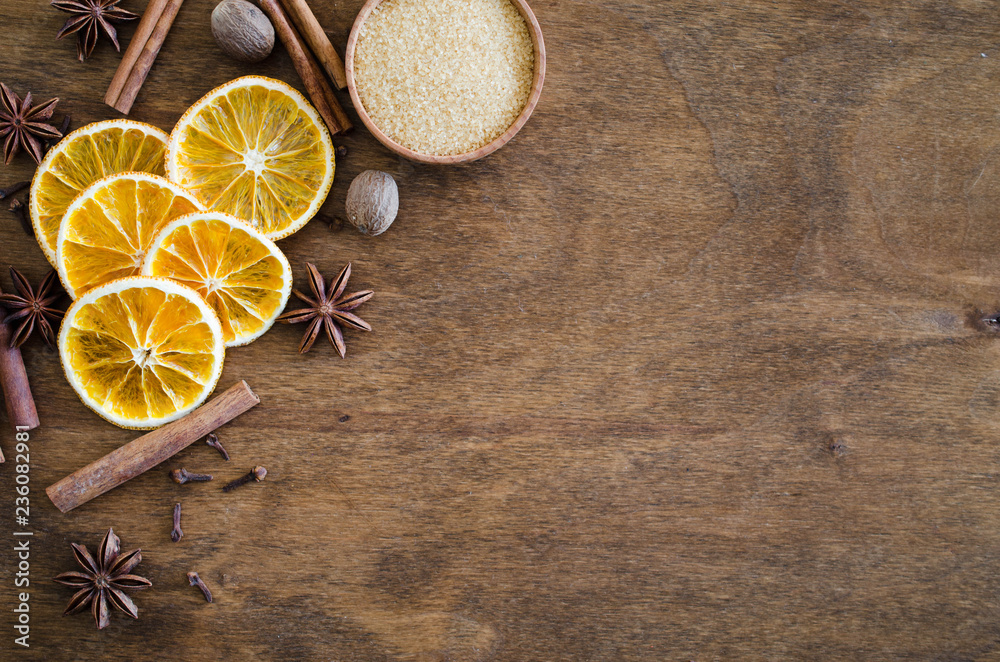 Spices for Christmas gingerbread or mulled wine. Spices for Christmas gingerbread or mulled wine.